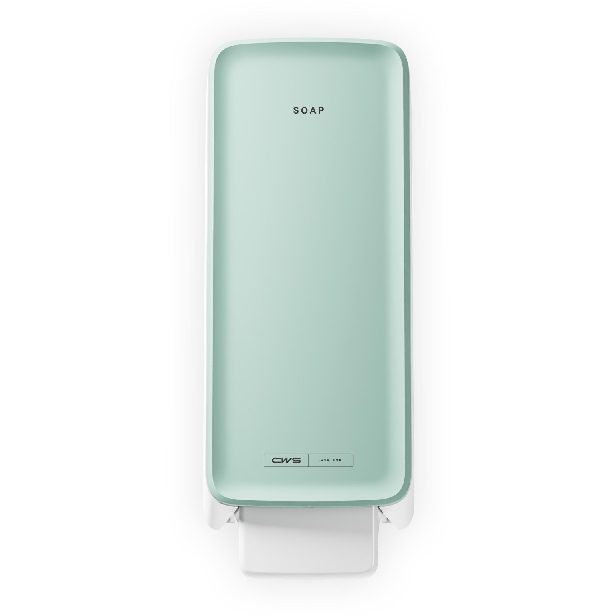 CWS, Dosatore di sapone + portasapone, Panel PureLine Schiuma/Crema Menta