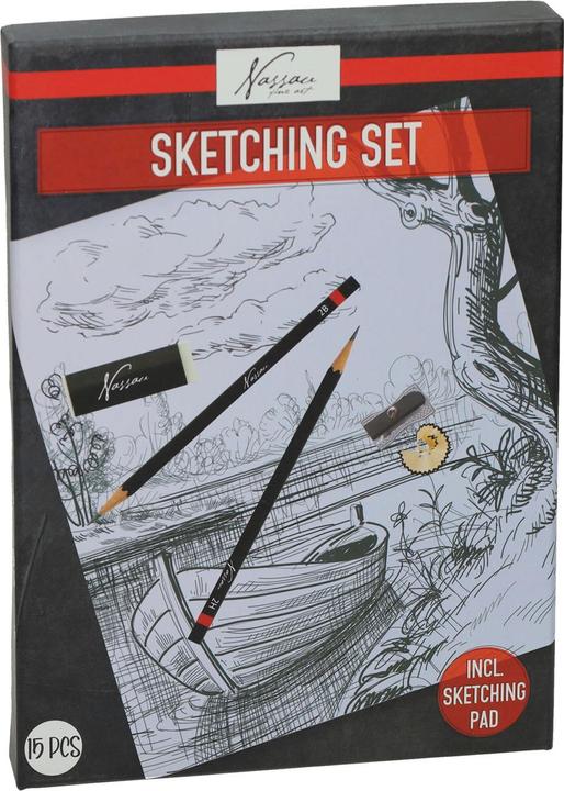 Grafix Zeichenblock mit Bleistiften und Spitzer, 15-tlg (Nessuna)