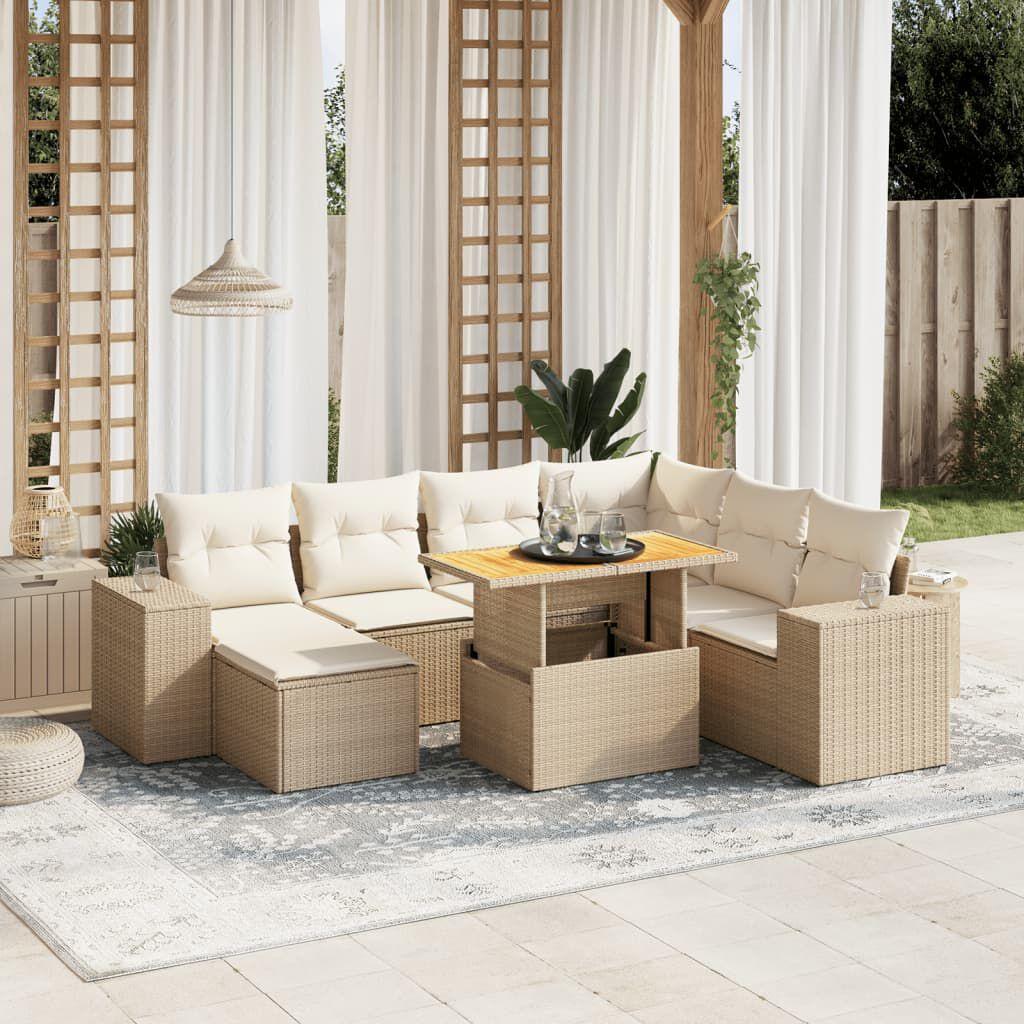 Thumbnail - VidaXL, Gartenlounge, Gartenmöbel Sofa Garnitur Gartengarnitur Garten Sitzgruppe 8-tlg. Beige