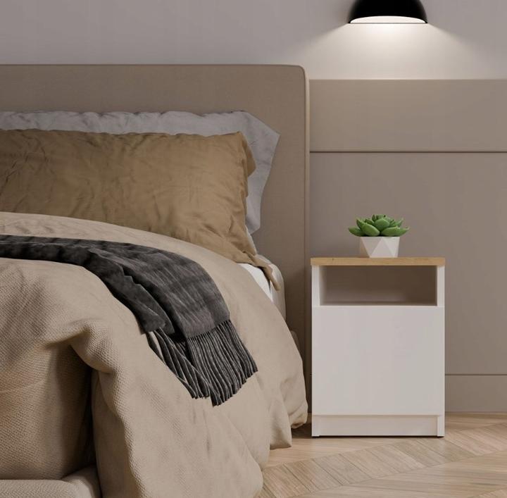 Actual product image Topeshop NACHTTISCH GALAX 30/1D WEISS/ARTISAN (30 x 30 x 40 cm)
