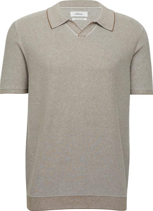 Produktbild s.Oliver Strickpullover Gestricktes Poloshirt aus Leinenmix (S)