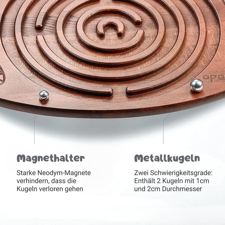 Image du produit Hermex Kinder-Balanceboard aus Holz mit Labyrinth-Spiel Balancierbrett Wippe