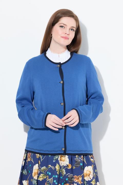 Actual product image Ulla Popken Strickjacke, Trachtenknöpfe, Rundhals, Langarm (62)