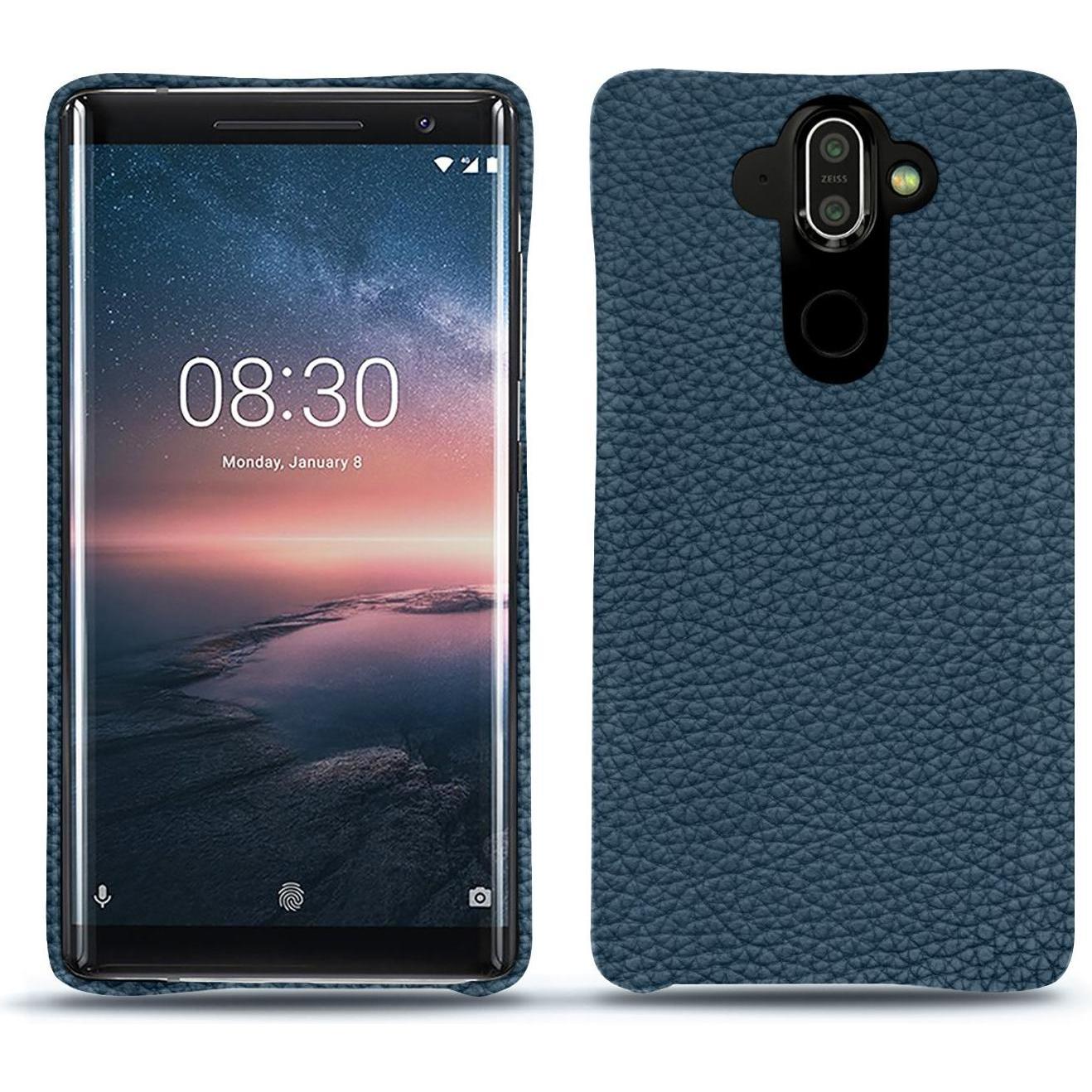 Noreve Lederschutzhülle (Nokia 8 Sirocco), Smartphone Hülle, Blau
