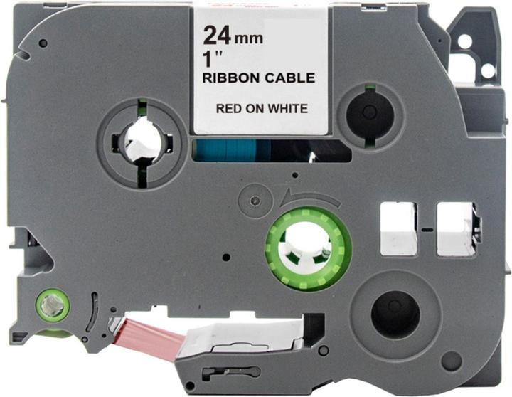 Image du produit Hermex Alternatives Etikettenband zu Brother TZe-FX252 Beschriftungsband (2.40 cm, Blanc, Rouge)