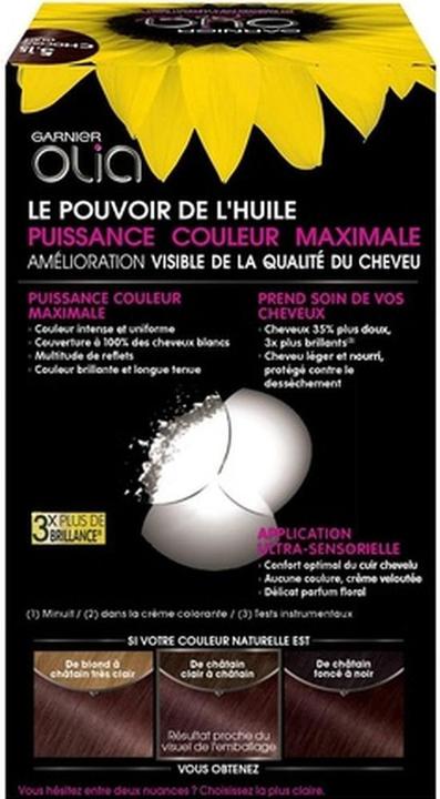 Image du produit Garnier Olia Colorant pour cheveux à base de châtaigne sans ammoniaque et à base d'huile Chocolat Glacé (Châtaigne Chocolat Glacé)