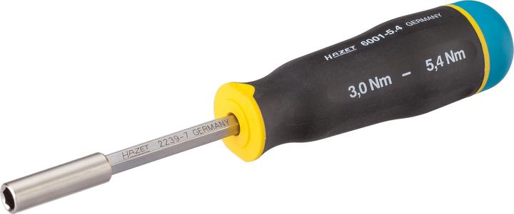 Produktbild HAZET Drehmomentschraubendreher 6001-5.4/3 ∙ Nm min-max: 3 - 5.4 Nm ∙ Toleranz: 6% ∙ Sechskant6,3 (… (1/4", 3 Nm, 5.40 Nm)