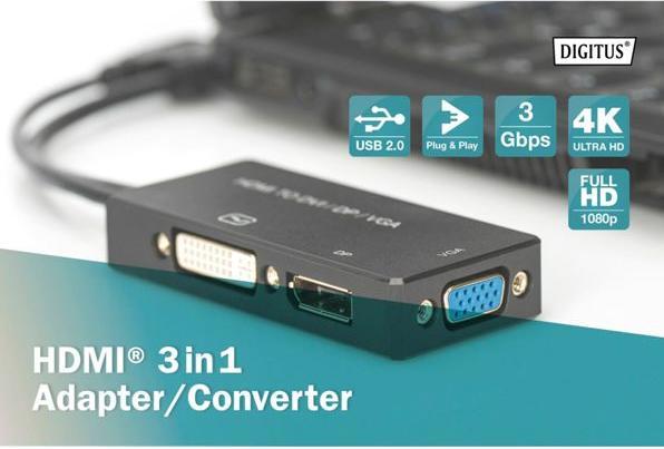 Produktbild Digitus HDMI 3in1 converter cable,0,2m (0.20 m)