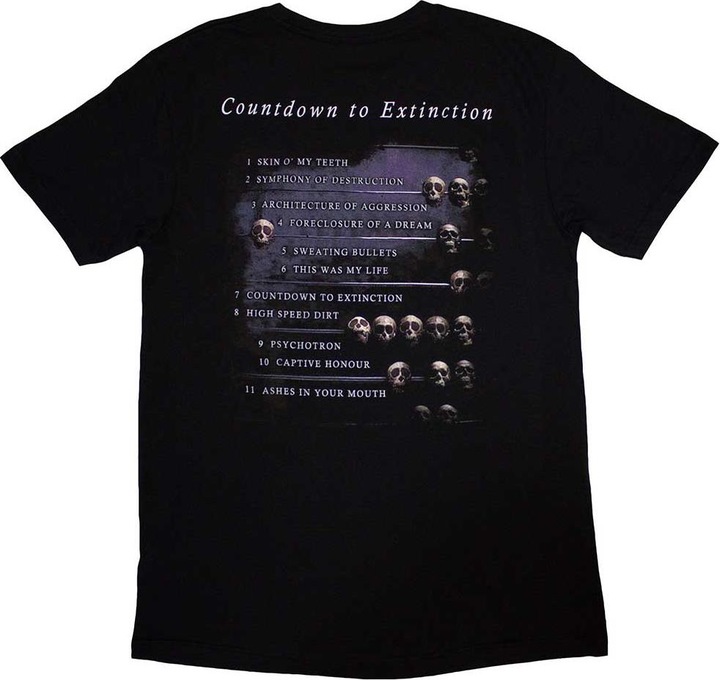 Actual product image Megadeth Unisex Adult Countdown Back Print T-Shirt (XXL)
