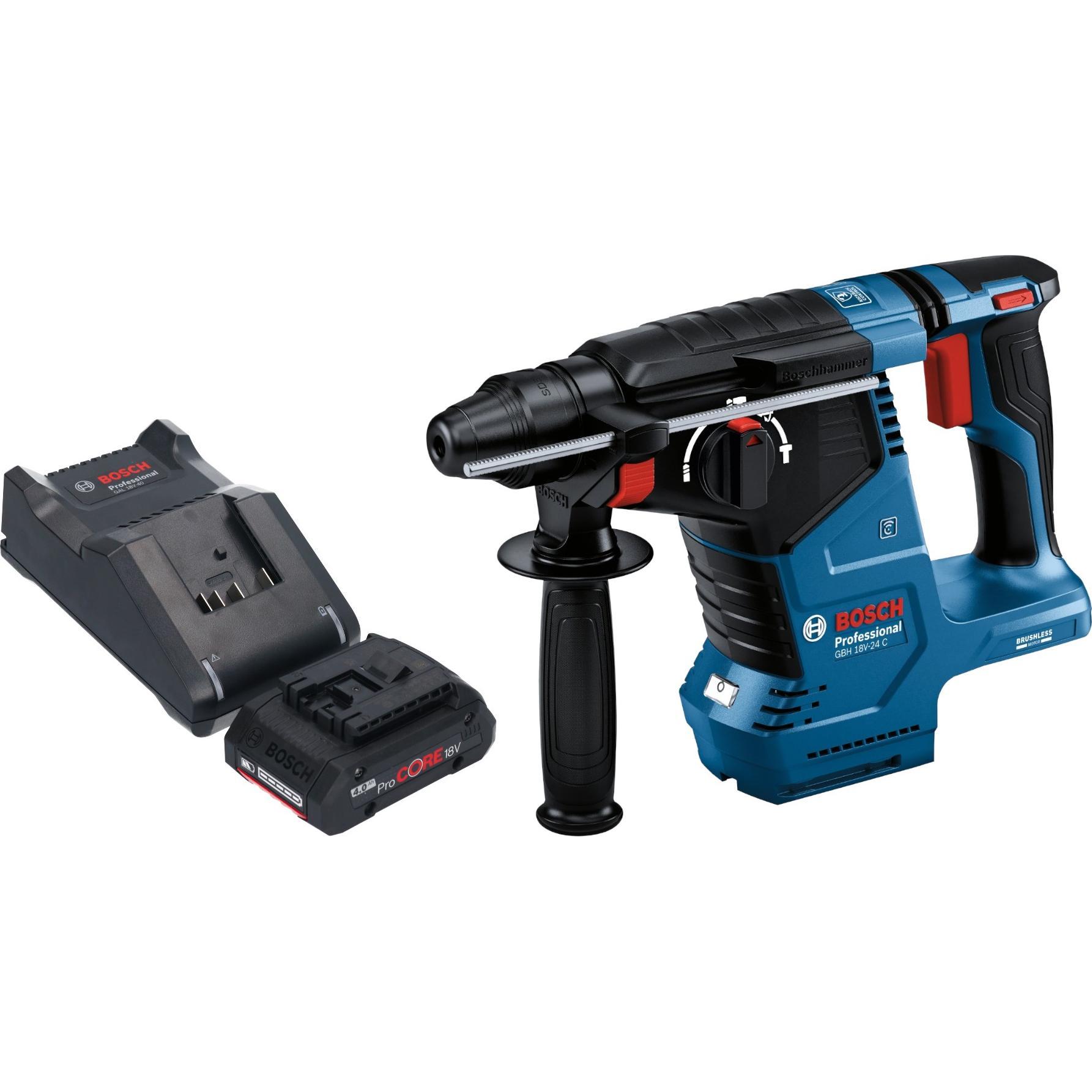 Bosch Professional, Bohrmaschine + Akkuschrauber, Bosch GBH 18V-24 C Professional Akku Bohrhammer 18 V 2,4 J Brushless S...