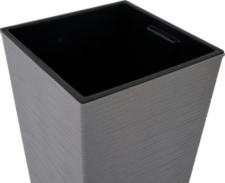 Actual product image Siena Garden NIZZA GROOVE LA834-27 Planter Polypropylene Grey (40 x 40 x 75 cm)