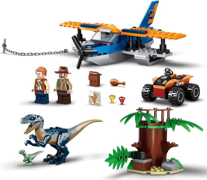 Actual product image LEGO Velociraptor: rescue mission with the biplane (75942, LEGO Jurassic World)