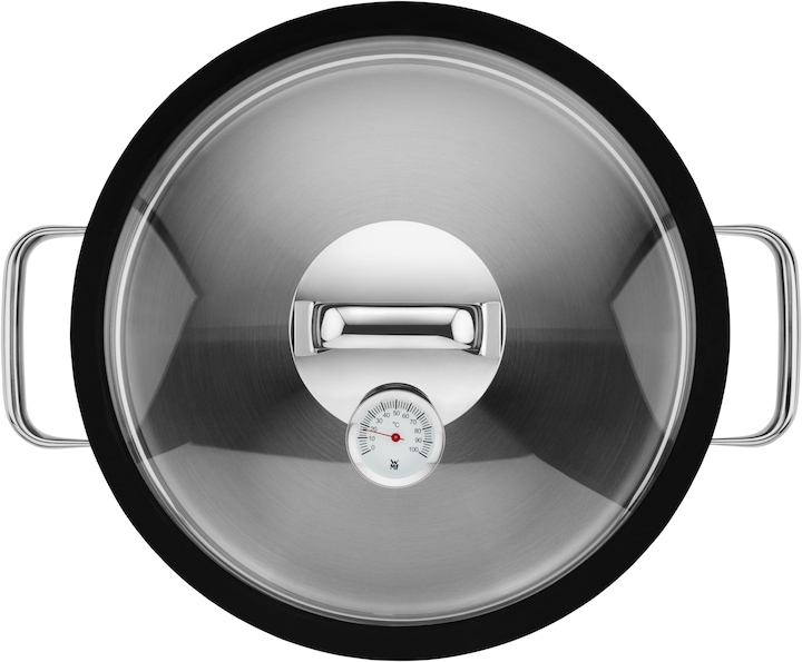 Produktbild WMF Kochtopf Dampfgarer rund 28cm Glasdeckel Silikonrand Vitalis Edelstahl (EU-Stecker)