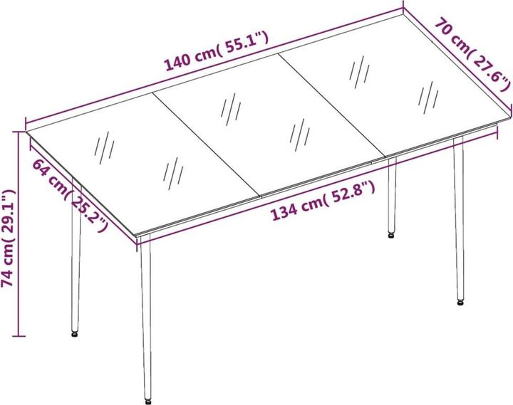 Produktbild vidaXL Garten Essgruppe (140 x 70 x 74 cm)