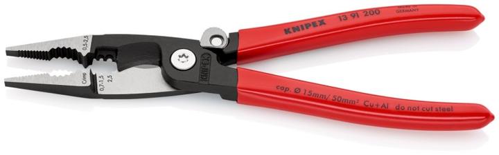 Productafbeelding Knipex Elektrische installatietang DIN ISO 5746 L.200mm met openingsveer zwart atram. hoofdpol. over... (200 mm)