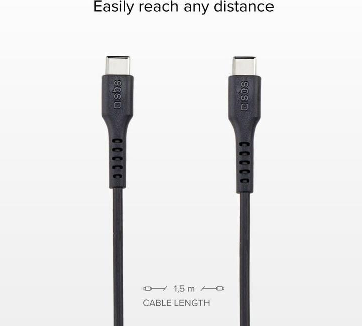 Image du produit SBS Câble de données USB type-C vers connecteur USB type C (1,5 m), noir (1.50 m, USB 2.0)