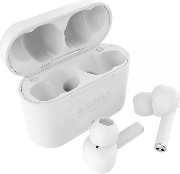Produktbild Savio TWS-07 PRO Bluetooth Earphones Kopfhörer Weiss (NC, 2 h, Kabellos)