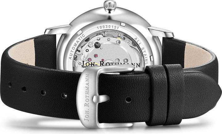 Actual product image John Rothmann Mens Automatic Watch Classic Genuine Leather Black - 26865 (Analogue wristwatch, 38.50 mm)
