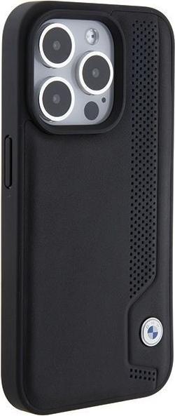 Actual product image BMW BMHCP15X22RBDK iPhone 15 Pro Max 6.1" czarny/black hardcase Leather Blue Dots (Apple iPhone 15 Pro Max)