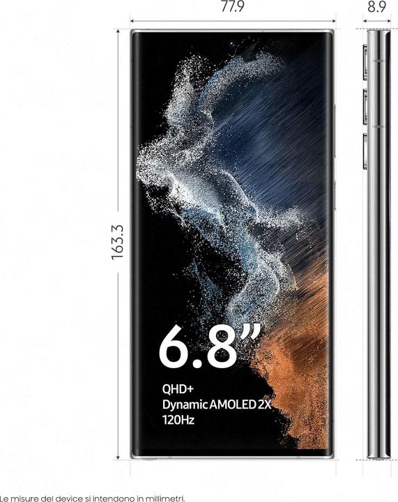 Produktbild Samsung Galaxy S22 Ultra (256 GB, Phantom White, 6.80", Dual SIM, 5G)