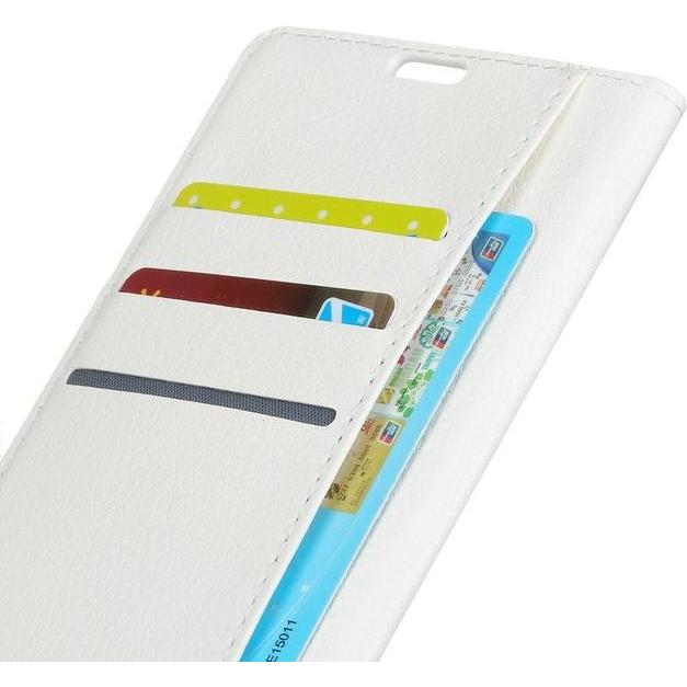 Thumbnail - MU Classic Litchi Leder Bookcover Series (Motorola Moto Z3 Play), Smartphone Hülle, Weiss