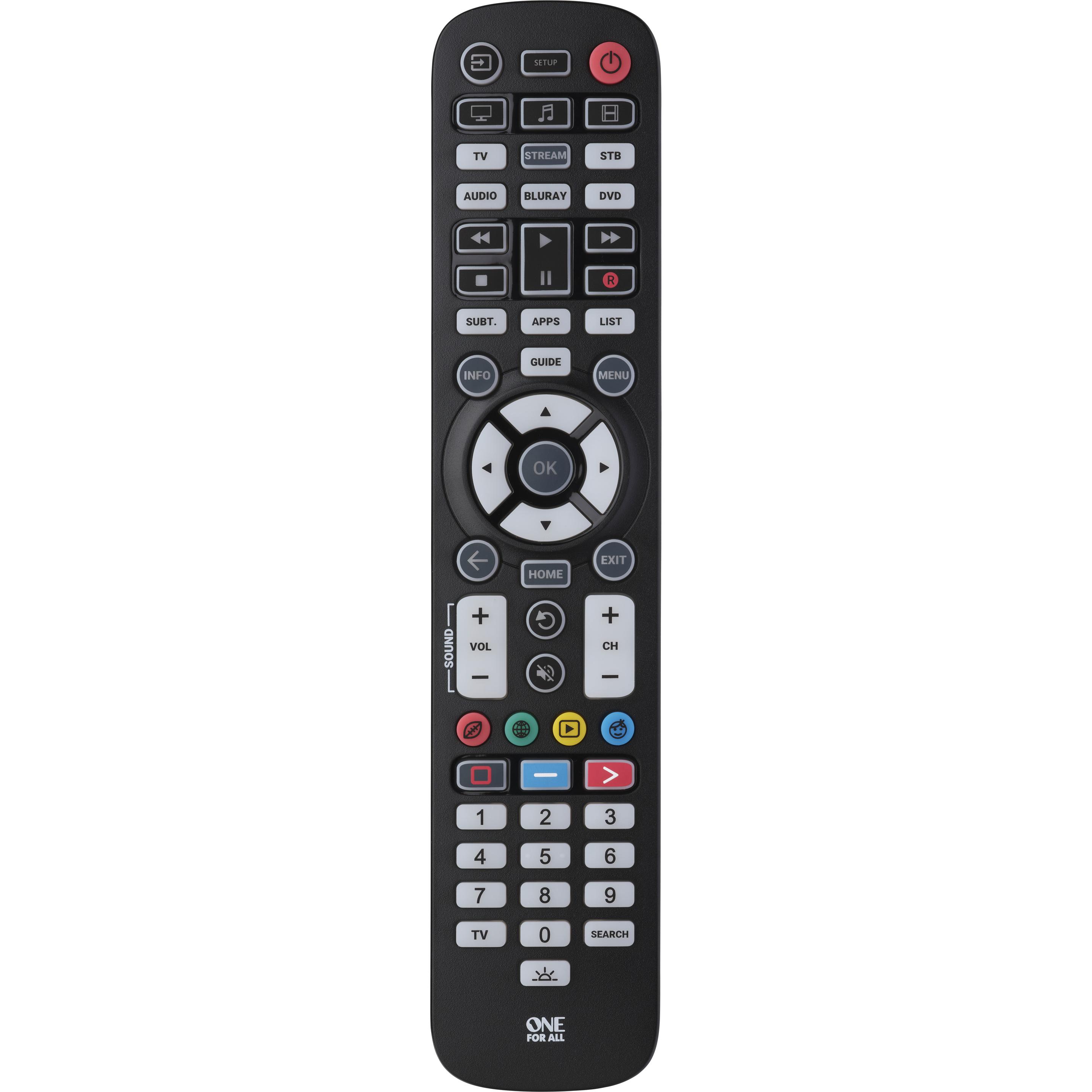 One for All URC3661 (Universal Fernbedienung, Infrarot), Fernbedienung, Schwarz