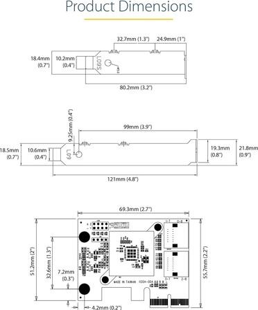 Actual product image StarTech com SATA PCIe Card - 4 Port PCIe SATA Expansion Card - 6Gbps - Low Profile Bracket - Stacke
