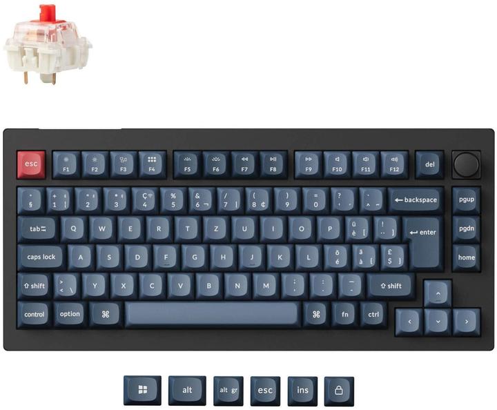 Actual product image Keychron Gaming-Tastatur V1 Max Black Red Switch (CH, Cable, Wireless)