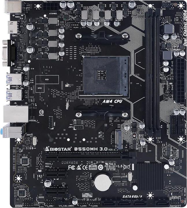 Actual product image Biostar B550MH 3.0 (AM4, AMD B550, mATX)