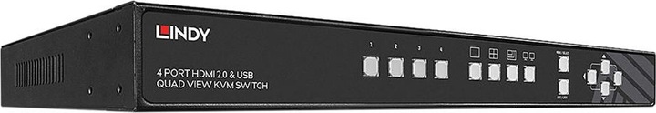 Image du produit Lindy Commutateur KVM Pro 4 ports HDMI 4K Quad View