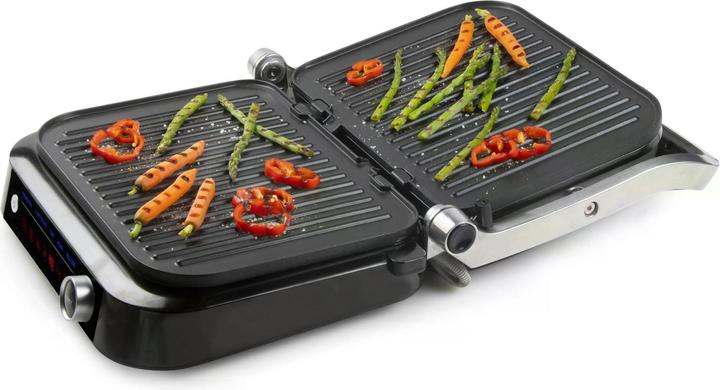 Produktbild Domo Genius Elektro Kontaktgrill Antihaftbeschichtung, mit Display Edelstahl, Schwarz