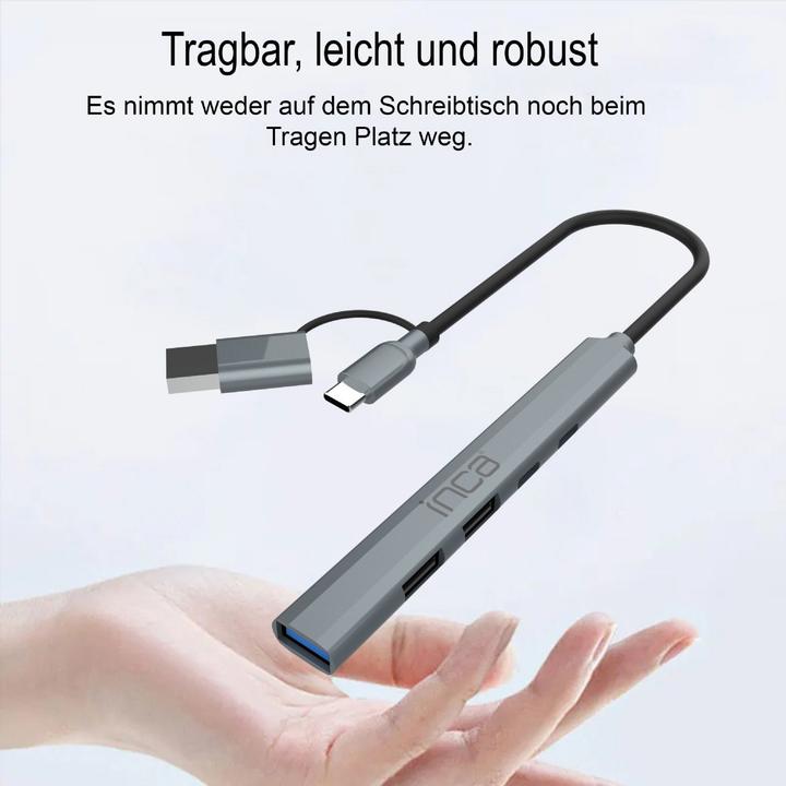 Actual product image Inca Adapter IUTP-06TX USB C/A USB 3.0/2.0 + Typ-C, 100W (USB-A, USB-C, 5 ports)
