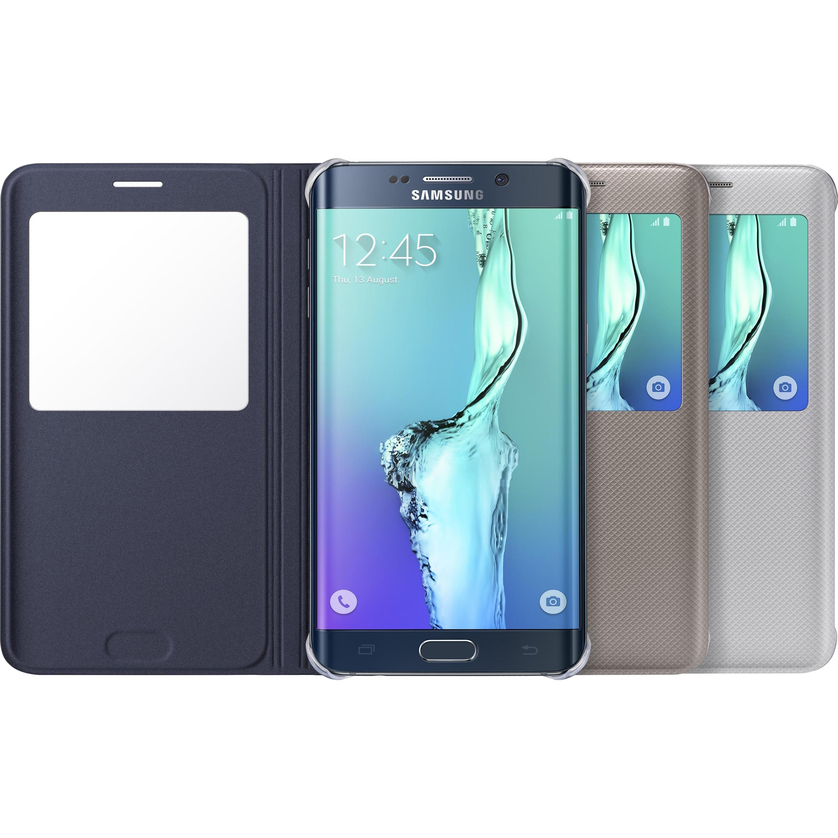 Samsung S View Cover (Samsung Galaxy S6 Edge+), Smartphone Hülle, Schwarz
