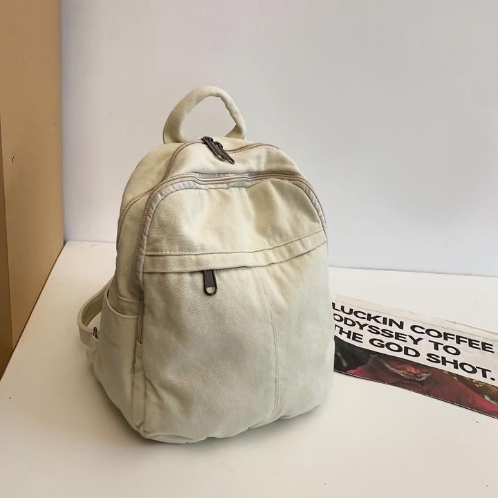 Produktbild Only-Bags.Store Casual Rucksack, geeignet für High School und College-Studenten, solide Farbe Canvas Rucksack