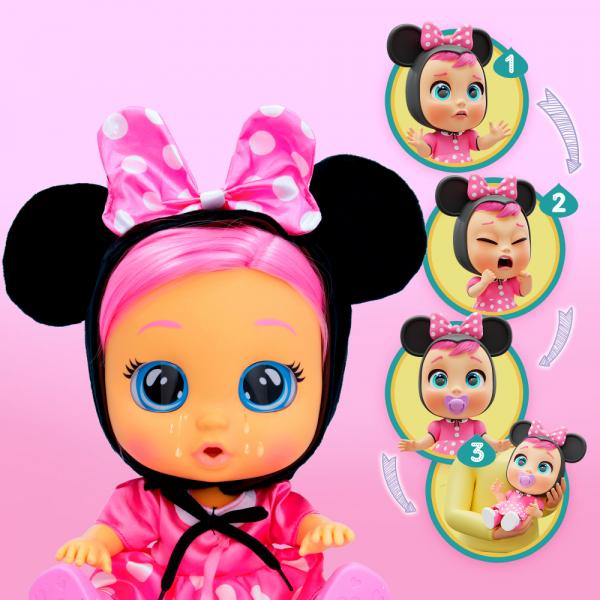 Produktbild Magni CRY BABIES Dressy Minnie Interaktive Puppe, die echte Kullertränen weint, mit Haaren zum Stylen, Kle
