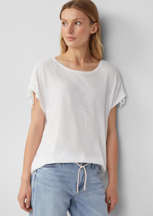 Produktbild S.Oliver T-Shirt T-Shirt mit Flammgarnstruktur und Raffung (38)
