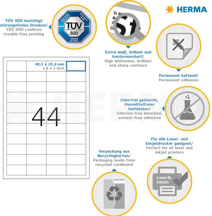 Produktbild HERMA Universal Etiketten A4
