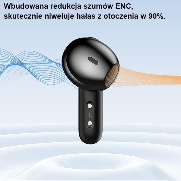 Actual product image Awei słuchawki Bluetooth 5.3 T66 TWS + stacja dokująca czarny/black (ANC, 5 h, Wireless)