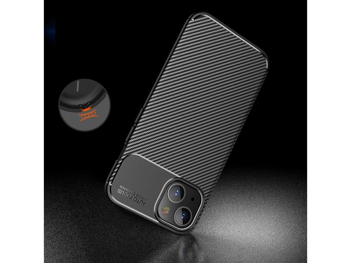 Produktbild Screenguard Apple iPhone 13 Hülle Carbon Design TPU Case (Apple iPhone 13)