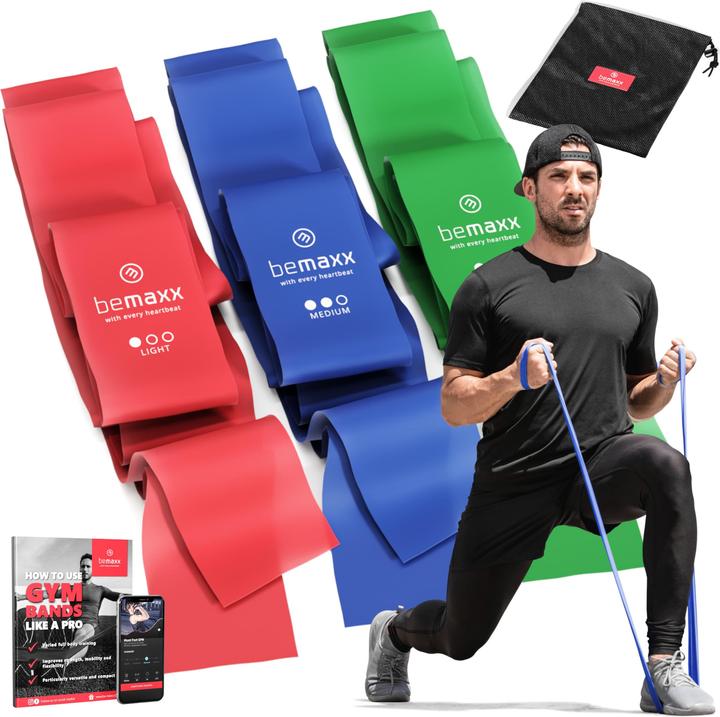 BeMaxx Fitness-Gymnastikband 3er-Set, Gummi