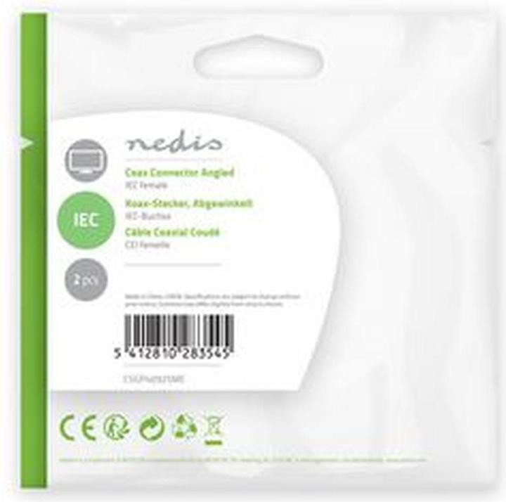 Actual product image Nedis IEC (coax) plug | angled | socket | nickel-plated | 75 Ohm | screw | cable input durc (Plugs and connectors)