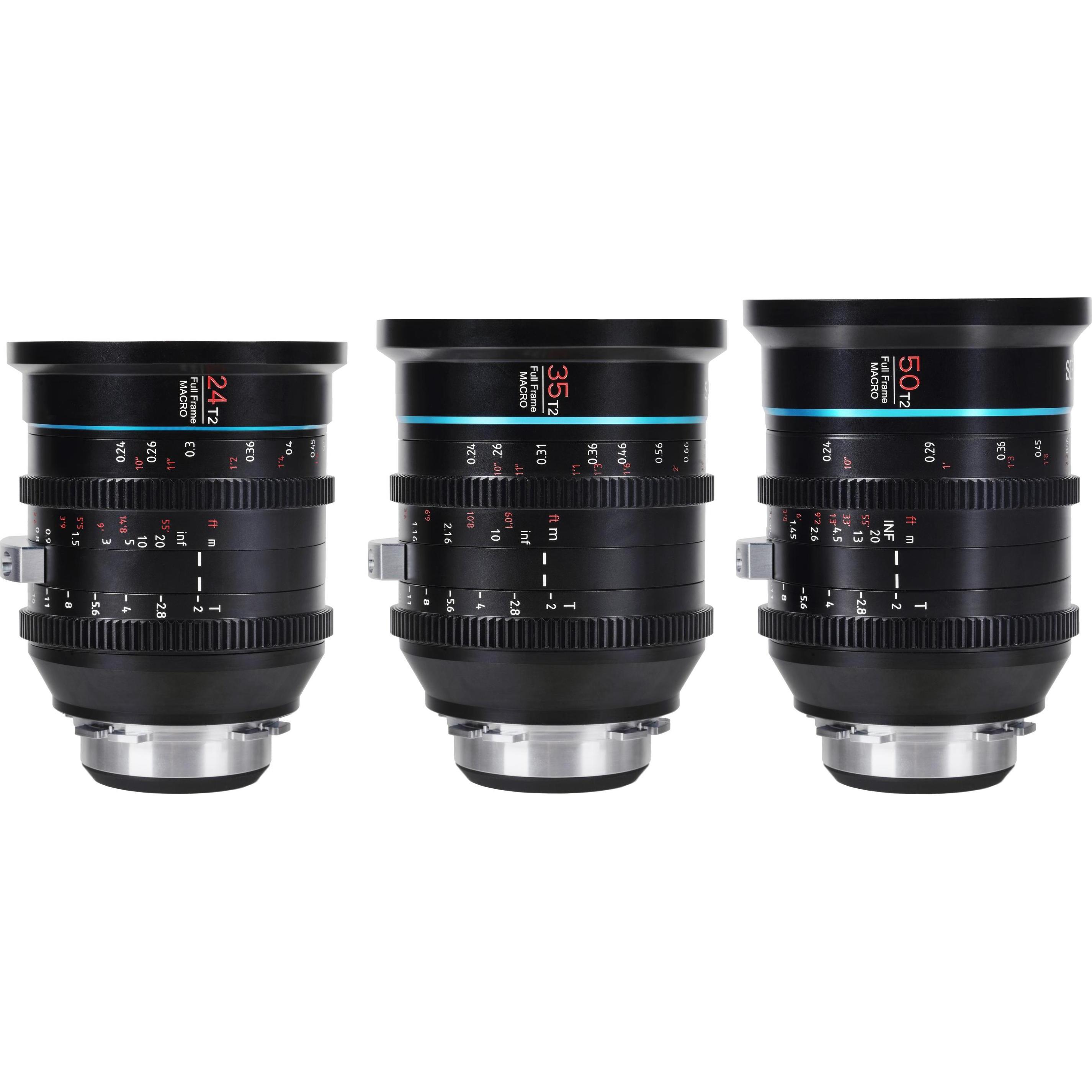 Sirui Jupiter 3er-Set 24mm/35mm/50mm T2 Makro Cine Vollformat-Objektiv EF-Mount (Canon EF, Vollformat), Objektiv, Schwar...