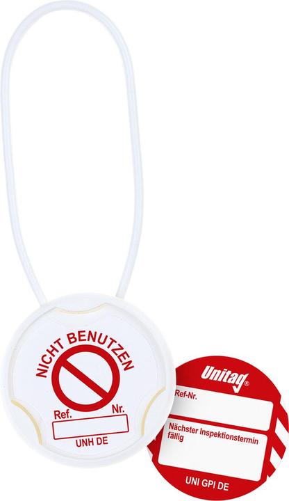 Actual product image Brady UNI-DE-PK-GPI-RD, Unitag® Set, 20 Unitag holders (red on white), 20 Unitag insert labels (