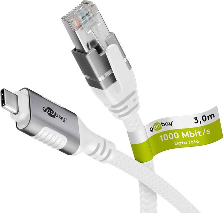 Actual product image Goobay Ethernet cable CAT6 USB-C 3.1 to RJ45 1m (USB-C, RJ45 (1x))
