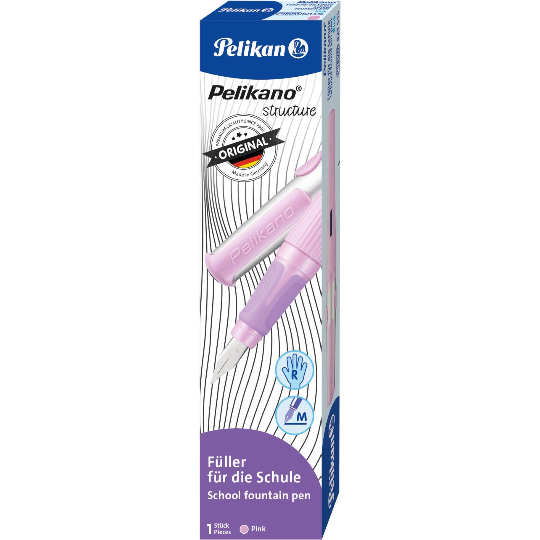 Pelikan, Schreibstifte, Füllhalter o structure P480M, pink Schaft mit Rillenstruktur, ergonomische Soft-Griffzone (Pink,...