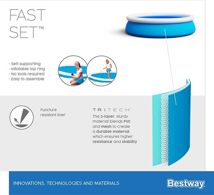 Actual product image Bestway Fast Set Inflatable Pool Set Ro und 3.66 m x 76 cm (366 x 76 cm)