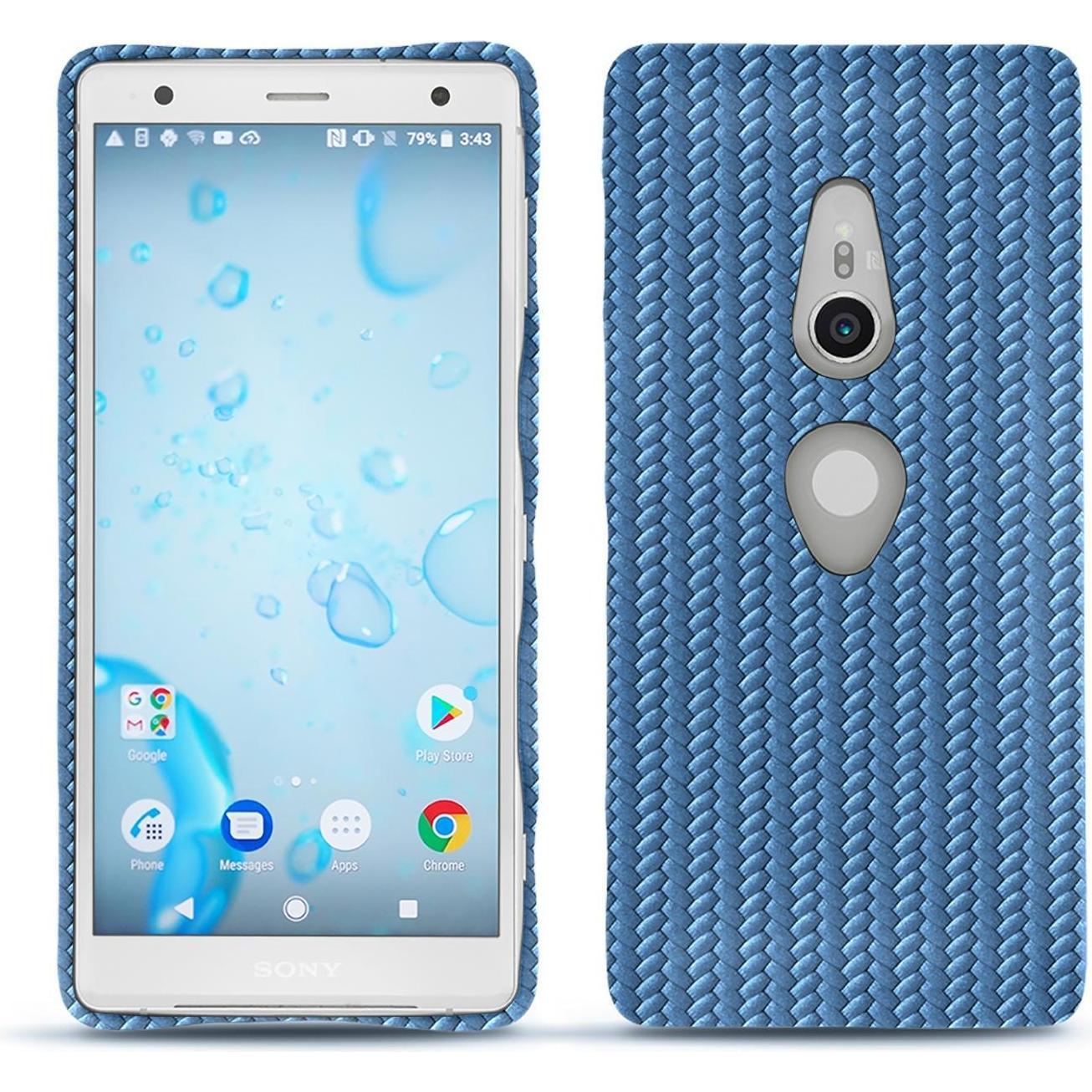 Thumbnail - Noreve Lederschutzhülle (Sony Xperia XZ2), Smartphone Hülle, Blau