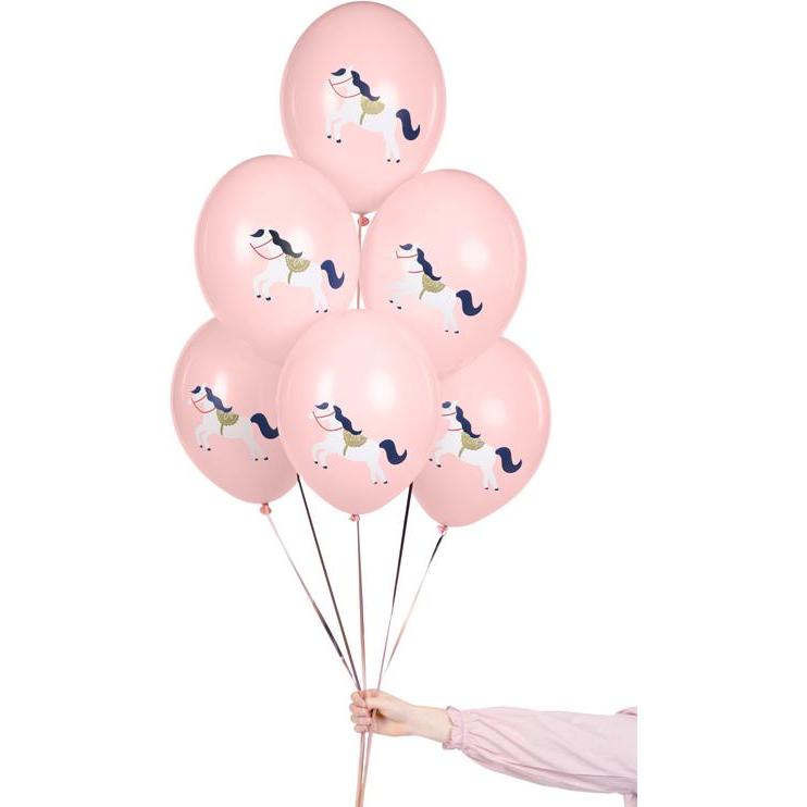 Thumbnail - Partydeco Balloons 30 cm, Little horse, Pastel Pale Pink (1 pkt / 50 pc.)