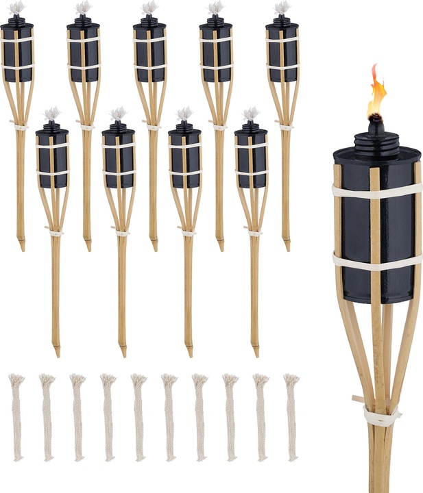 Relaxdays 10x torche de jardin