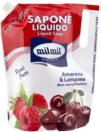 Mil Mil Sapone Sacco 900 ML Lampone Amarena (Flüssigseife, 900 ml)